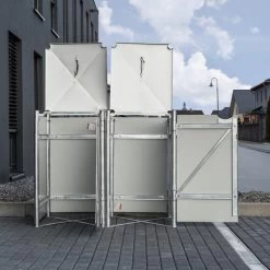 Cache-poubelle 2 Compartiments Müllbox En Aluminium Noir 2x240L – HIDE -Boutique De Jardin cache poubelle 2 compartiments mullbox en aluminium noir 2x240l hide 3