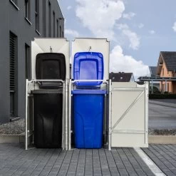 Cache-poubelle 2 Compartiments Müllbox En Aluminium Noir 2x240L – HIDE -Boutique De Jardin cache poubelle 2 compartiments mullbox en aluminium noir 2x240l hide 5