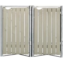 Cache-poubelle 2 Compartiments Müllbox En Bois Traité Gris 2x240L – HIDE -Boutique De Jardin cache poubelle 2 compartiments mullbox en bois traite gris 2x240l hide 2