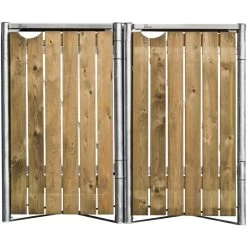 Cache-poubelle 2 Compartiments Müllbox En Bois Traité Naturel 2x140L – HIDE -Boutique De Jardin cache poubelle 2 compartiments mullbox en bois traite naturel 2x140l hide 2