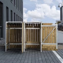 Cache-poubelle 2 Compartiments Müllbox En Bois Traité Naturel 2x140L – HIDE -Boutique De Jardin cache poubelle 2 compartiments mullbox en bois traite naturel 2x140l hide 4