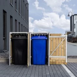 Cache-poubelle 2 Compartiments Müllbox En Bois Traité Naturel 2x140L – HIDE -Boutique De Jardin cache poubelle 2 compartiments mullbox en bois traite naturel 2x140l hide 5