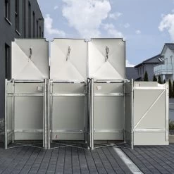 Cache-poubelle 3 Compartiments Müllbox En Aluminium Gris 3x240L – HIDE 13 Cache-poubelle 3 Compartiments Müllbox En Aluminium Gris 3x240L – HIDE -Boutique De Jardin cache poubelle 3 compartiments mullbox en aluminium gris 3x240l hide 5