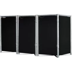 Cache-poubelle 3 Compartiments Müllbox En Aluminium Noir 3x240L – HIDE -Boutique De Jardin cache poubelle 3 compartiments mullbox en aluminium noir 3x240l hide 2