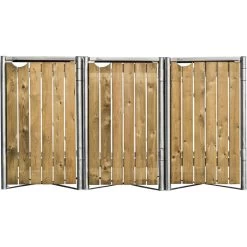 Cache-poubelle 3 Compartiments Müllbox En Bois Traité Naturel 3x140L – HIDE -Boutique De Jardin cache poubelle 3 compartiments mullbox en bois traite naturel 3x140l hide 1