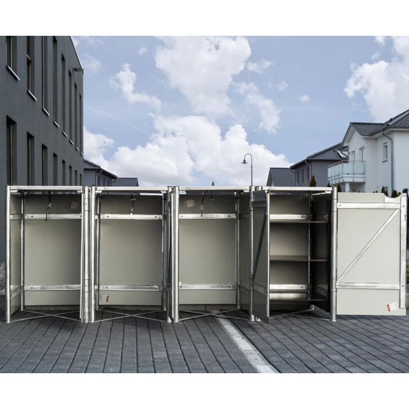 Cache-poubelle 4 Compartiments Müllbox En Aluminium Gris 4x140L – HIDE 4 Cache-poubelle 4 Compartiments Müllbox En Aluminium Gris 4x140L – HIDE – Image 2