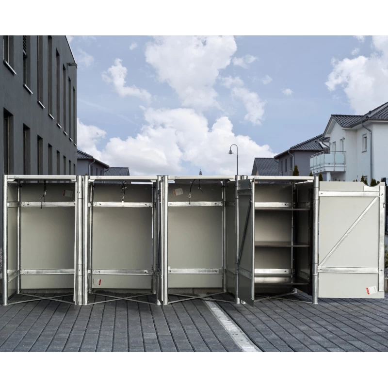 Cache-poubelle 4 Compartiments Müllbox En Aluminium Gris 4x240L – HIDE 4 Cache-poubelle 4 Compartiments Müllbox En Aluminium Gris 4x240L – HIDE – Image 2