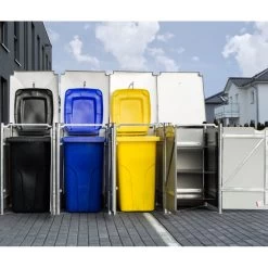 Cache-poubelle 4 Compartiments Müllbox En Aluminium Gris 4x240L – HIDE 9 Cache-poubelle 4 Compartiments Müllbox En Aluminium Gris 4x240L – HIDE -Boutique De Jardin cache poubelle 4 compartiments mullbox en aluminium gris 4x240l hide 3