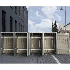 Cache-poubelle 4 Compartiments Müllbox En Bois Traité Gris 4x140L – HIDE 8 Cache-poubelle 4 Compartiments Müllbox En Bois Traité Gris 4x140L – HIDE -Boutique De Jardin cache poubelle 4 compartiments mullbox en bois traite gris 4x140l hide 2