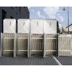 Cache-poubelle 4 Compartiments Müllbox En Bois Traité Gris 4x140L – HIDE 9 Cache-poubelle 4 Compartiments Müllbox En Bois Traité Gris 4x140L – HIDE -Boutique De Jardin cache poubelle 4 compartiments mullbox en bois traite gris 4x140l hide 3