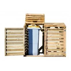 Cache Poubelle Double En Bois Massif Certifié Traité Autoclave -Boutique De Jardin cache poubelle double en bois massif certifie traite autoclave 5