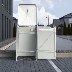 Cache-poubelle Müllbox En Aluminium Gris 140L – HIDE -Boutique De Jardin cache poubelle mullbox en aluminium gris 140l hide 4