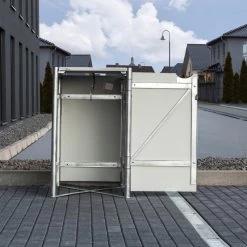 Cache-poubelle Müllbox En Aluminium Gris 240L – HIDE -Boutique De Jardin cache poubelle mullbox en aluminium gris 240l hide 2