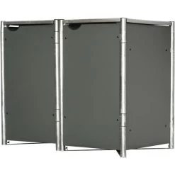 Cache-poubelle 2 Compartiments Müllbox En Aluminium Gris 2x140L – HIDE 10 Cache-poubelle 2 Compartiments Müllbox En Aluminium Gris 2x140L – HIDE -Boutique De Jardin cache poubelle mullbox en aluminium gris 2x140l hide 2