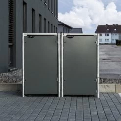 Cache-poubelle 2 Compartiments Müllbox En Aluminium Gris 2x140L – HIDE 12 Cache-poubelle 2 Compartiments Müllbox En Aluminium Gris 2x140L – HIDE -Boutique De Jardin cache poubelle mullbox en aluminium gris 2x140l hide 4