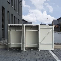 Cache-poubelle 2 Compartiments Müllbox En Aluminium Gris 2x140L – HIDE 13 Cache-poubelle 2 Compartiments Müllbox En Aluminium Gris 2x140L – HIDE -Boutique De Jardin cache poubelle mullbox en aluminium gris 2x140l hide 5