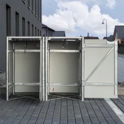 Cache-poubelle 2 Compartiments Müllbox En Aluminium Noir 2x140L – HIDE -Boutique De Jardin cache poubelle mullbox en aluminium noir 2x140l hide 3