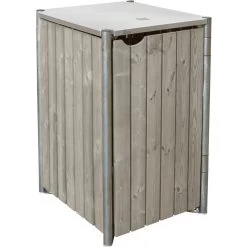 Cache-poubelle Müllbox En Bois Traité Gris 240L – HIDE -Boutique De Jardin cache poubelle mullbox en bois traite gris 240l hide 2