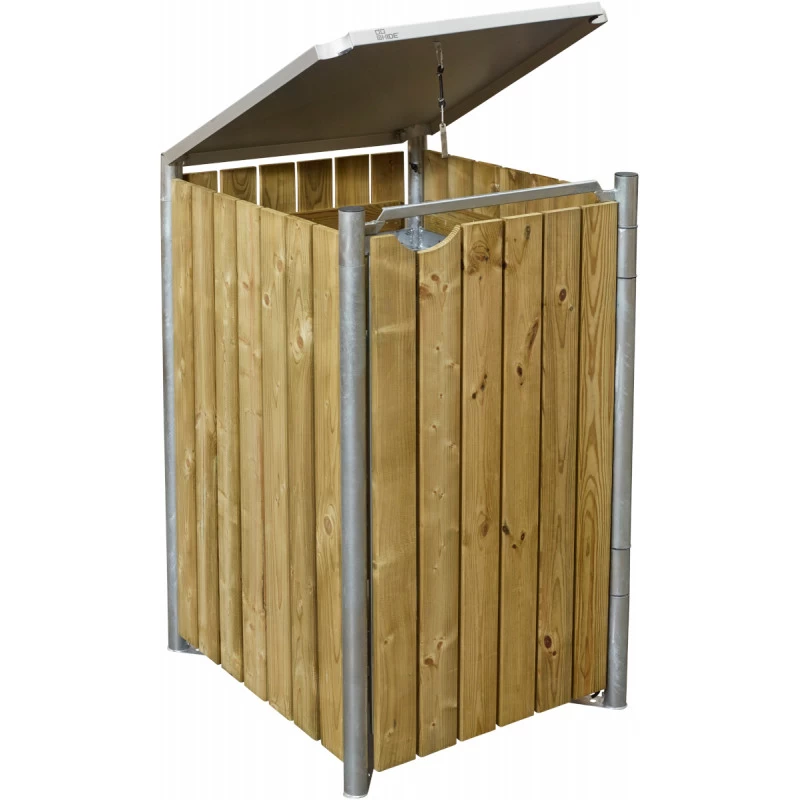 Cache-poubelle Müllbox En Bois Traité Naturel 240L – HIDE 3 Cache-poubelle Müllbox En Bois Traité Naturel 240L – HIDE