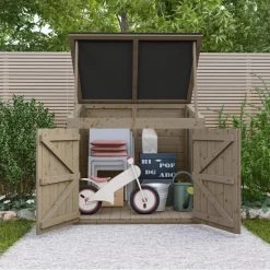 Coffre De Jardin En Bois Traité 20mm 1200L GENIO Noir - Gardy Shelter -Boutique De Jardin coffre de jardin en bois traite 20mm 1200l genio noir gardy shelter 4