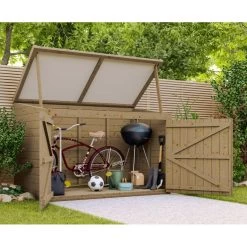 Coffre De Jardin En Bois Traité 28mm 2000L LARGO Blanc - Gardy Shelter -Boutique De Jardin coffre de jardin en bois traite 28mm 2000l largo blanc gardy shelter 4