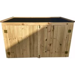 Coffre De Jardin En Bois Traité 28mm 2000L LARGO Noir - Gardy Shelter -Boutique De Jardin coffre de jardin en bois traite 28mm 2000l largo noir gardy shelter 2