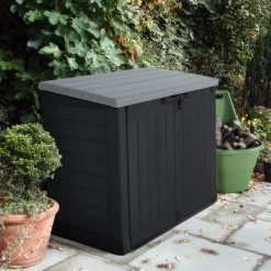 Coffre De Jardin Multifonctions En Résine 1200L Toit Plat Noir - Keter
