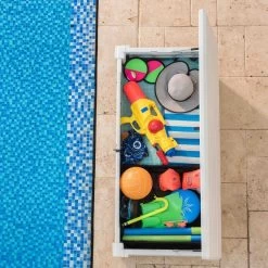Coffre De Piscine En Résine Blanc 455L Pool Box – Keter -Boutique De Jardin coffre de piscine en resine blanc 455l pool box keter 3