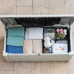 Coffre De Piscine En Résine Blanc 455L Pool Box – Keter -Boutique De Jardin coffre de piscine en resine blanc 455l pool box keter 5