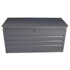 Coffre De Rangement En Métal Anthracite 570L Avec Plancher X-METAL -Boutique De Jardin coffre de rangement en metal anthracite 650l avec plancher x metal 2