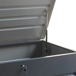 Coffre De Rangement En Métal Anthracite 570L Avec Plancher X-METAL -Boutique De Jardin coffre de rangement en metal anthracite 650l avec plancher x metal 5