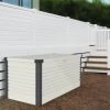 Coffre De Rangement En Métal Blanc 1000L Patio Box 1,46m² TRIMETALS -Boutique De Jardin coffre de rangement en metal blanc 1000l patio box 146m trimetals