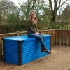 Coffre De Rangement En Métal Bleu 750L Patio Box 1,06m² TRIMETALS -Boutique De Jardin coffre de rangement en metal bleu 750l patio box 106m trimetals