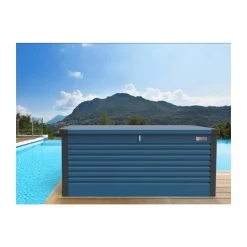 Coffre De Rangement En Métal Bleu 750L Patio Box 1,06m² TRIMETALS -Boutique De Jardin coffre de rangement en metal bleu 750l patio box 106m trimetals 5