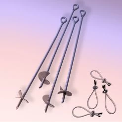 Ensemble De 4 Ancrages De Sol En Acier Avec Câbles Shelter Logic