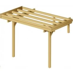 Extension En Bois Traité Pour Carport Modulable 6x5x2,5m - SOLID