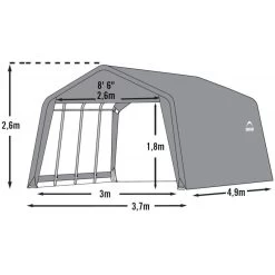Garage Démontable 18,13m² En Acier Et Polyéthylène Gris – Shelter Logic -Boutique De Jardin garage 1813m demontable en acier et polyethylene gris shelter logic 5