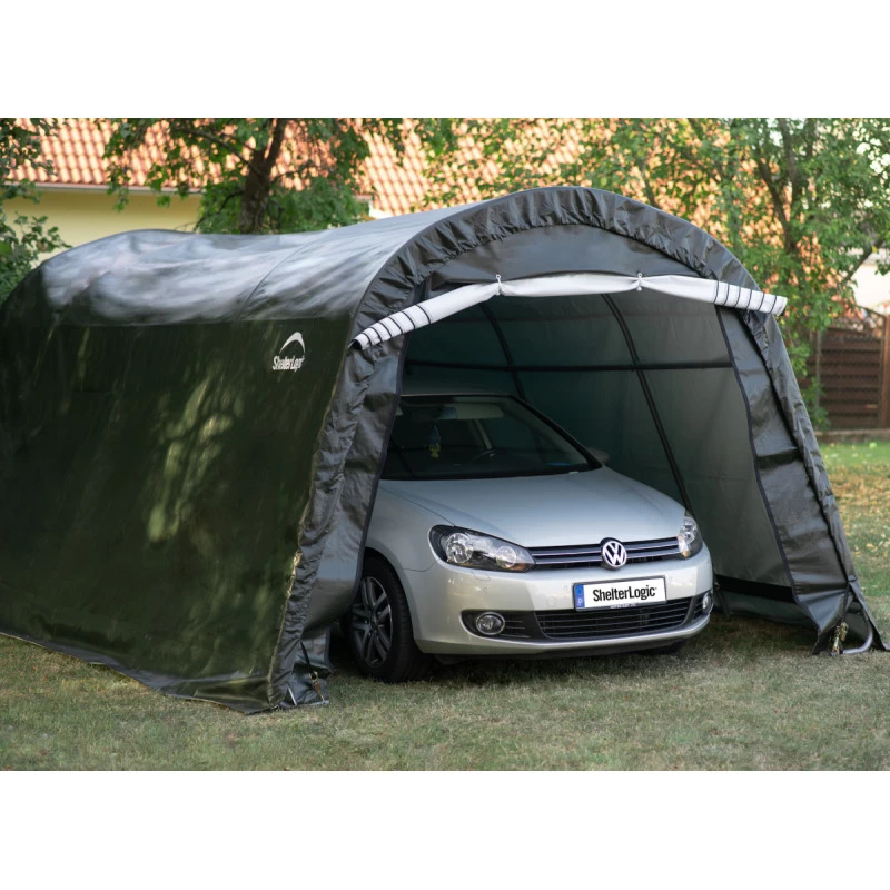 Garage Démontable 18,3m² à Toit Arrondi En Acier Et Polyéthylène Vert – Shelter Logic 3 Garage Démontable 18,3m² à Toit Arrondi En Acier Et Polyéthylène Vert – Shelter Logic