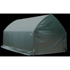 Garage Haut Démontable 23,8m² En Acier Et Polyéthylène Vert – Shelter Logic -Boutique De Jardin garage haut demontable 238m en acier et polyethylene vert shelter logic 4