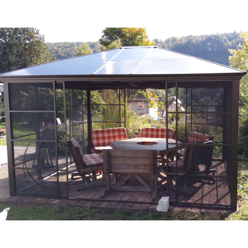 Jardin D’hiver Castel 362x427cm En Aluminium Et Polycarbonate Avec Stores – SOJAG 4 Jardin D’hiver Castel 362x427cm En Aluminium Et Polycarbonate Avec Stores – SOJAG – Image 2