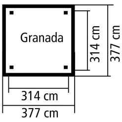 Kiosque Carré Granada – 3,77x3,77m - Karibu -Boutique De Jardin kiosque carre granada 377x377m karibu 2