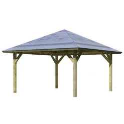 Kiosque Carré Holm 1 En Bois FSC – 4,31x4,31m - Karibu -Boutique De Jardin kiosque carre holm 1 en bois fsc 431x431m karibu 5