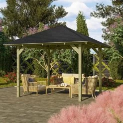 Kiosque De Jardin CarrĂ© Sevilla â 3,40x3,40m â Avec Shingles â Karibu