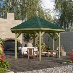 Kiosque Hexagonal En Bois Autoclave Oslo 2 â Diam. 3,70m â Avec Shingles â Karibu