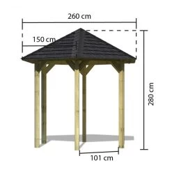 Kiosque Hexagonal En Bois Lissabon - Diam. 2,99m – Avec Shingles – Karibu 10 Kiosque Hexagonal En Bois Lissabon - Diam. 2,99m – Avec Shingles – Karibu -Boutique De Jardin kiosque hexagonal en bois lissabon diam 299m avec shingles karibu 2