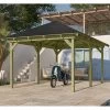 Kiosque Rectangulaire En Bois Autoclave 12,4m² Perida – Avec Shingles – Karibu -Boutique De Jardin kiosque rectangulaire en bois autoclave 124m perida avec shingles karibu