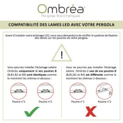 Kit éclairage 2 Lames Anthracite LEDS 3m + Télécommande Pour Pergola Ombrea -Boutique De Jardin kit eclairage 2 lames leds 3m telecommande pour pergola ombrea 3