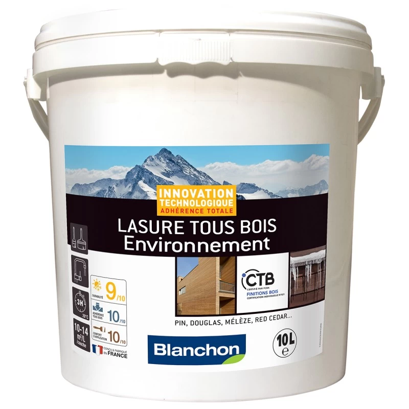 Lasure Tous Bois Environnement BLANCHON - Chêne Clair 10L 3 Lasure Tous Bois Environnement BLANCHON - Chêne Clair 10L