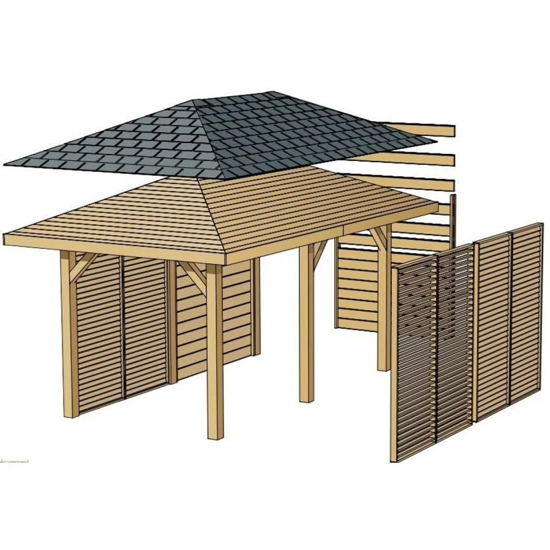 Paroi Pleine 180cm Pour Pavillons KIOSK En Bois Traité Autoclave - SOLID 4 Paroi Pleine 180cm Pour Pavillons KIOSK En Bois Traité Autoclave - SOLID – Image 2