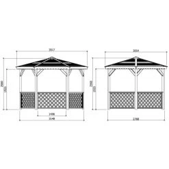 Pavillon De Jardin Hexagonal 6,68m² En Bois Traité Autoclave Avec Balustrades - SOLID -Boutique De Jardin pavillon de jardin hexagonale 668m en bois traite autoclave avec balustrades solid 2